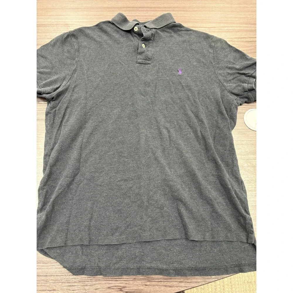 Polo‎ Ralph Lauren Polo Shirt Mens Custom Fit Gray Short Sleeve Pony Logo Size L